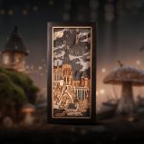 Harry Potter 3D Dřevěné nástěnné hodiny - Bradavice