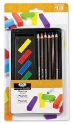 Royal & Langnickel Sada na kreslení /pastely a tužky/ v plechu 13ks - Kreativní sady a materiály Royal & Langnickel Sada na kreslení /pastely a tužky/ v plechu 13ks