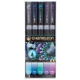Set Chameleon tónovací fixy, 5ks - studené tóny - Fixy Set Chameleon tónovací fixy, 5ks - studené tóny