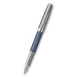 Plnicí pero Parker Sonnet Premium Metal Blue CT, 18K - hrot F Plnicí pero Parker Sonnet Premium Metal Blue CT, 18K - hrot F