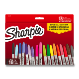 Permanentní popisovač Sharpie SE Red - sada 18 barev