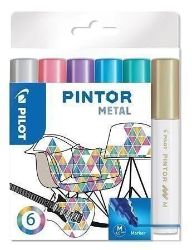 PILOT Pintor Medium Sada akrylových popisovačů 1,5-2,2mm - Metal 6 ks - Kancelářské potřeby PILOT Pintor Medium Sada akrylových popisovačů 1,5-2,2mm - Metal 6 ks