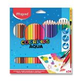 Pastelky Maped Color'Peps Aqua - 24 barev + štětec