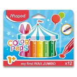 Voskovky Maped Color'Peps Wax Jumbo - 12 barev - Voskovky Voskovky Maped Color'Peps Wax Jumbo 12 barev, trojhranné