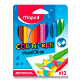 Plastové pastely Maped Color'Peps Plasticlean - 12 barev, trojhranné Plastové pastely Maped Color'Peps Plasticlean - 12 barev, trojhranné