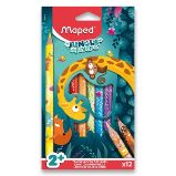 Pastelky Maped Jumbo Jungle Fever - 12 barev, trojhranné Pastelky Maped Jumbo Jungle Fever - 12 barev, trojhranné
