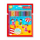 Trojhranné pastelky - STABILO Trio silná - 18 ks sada - 18 různých barev - Pastelky Pastelka Stabilo Trio 18 barev