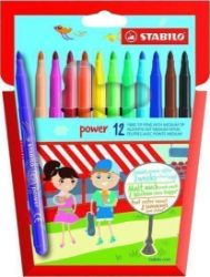 Vláknový fix - STABILO power - 12 ks sada - 12 různých barev