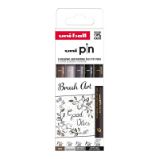 UNI PIN Creative writing - sada linerů Brush (5 ks) - Fixy PIN Creative writing - Brush sada 5 ks linerů, mix barev
