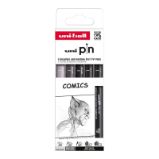 UNI PIN Drawing - sada linerů Comics (5 ks) - Fixy PIN Drawing - Comics sada 5 ks linerů, mix barev