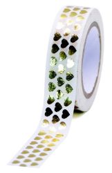 Dekorační páska Gold hearts 10m x 15mm