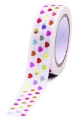 Dekorační páska Coloured hearts 10m x 15mm