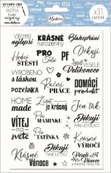 Razítka Aladine Stampo Art, 31 ks - České nápisy Razítka Aladine Stampo Art, 31 ks - České nápisy