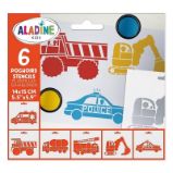 Šablony Aladine, 14x15 cm, 6 ks - Dopravní prostředky