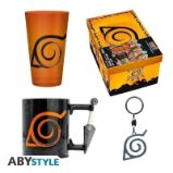 Naruto set Sklenice + 3D Klíčenka + 3D hrnek