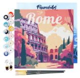 Mini malování podle čísel - Travel poster Rome 20x20cm na rámu Mini malování podle čísel - Travel poster Rome 20x20cm na rámu