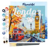 Mini malování podle čísel - Travel poster London 20x20cm na rámu - Kreativní sady a materiály Mini malování podle čísel - Travel poster London 20x20cm na rámu