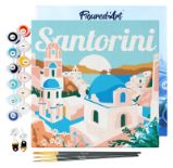 Mini malování podle čísel - Travel Poster Východ Slunce Santorini 20x20cm na rámu Mini malování podle čísel - Travel Poster Východ Slunce Santorini 20x20cm na rámu