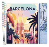 Malování podle čísel - Vintage Barcelona bez rámu 40x50cm