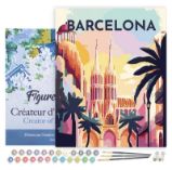 Malování podle čísel - Vintage Barcelona na rámu 40x50cm Malování podle čísel - Vintage Barcelona na rámu 40x50cm