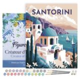Malování podle čísel - Vintage Santorini na rámu 40x50cm