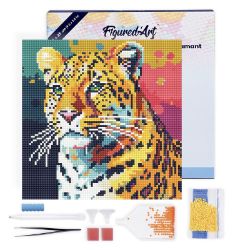 Mini diamantové malování - Leopard Pop Art 25x25cm na rámu Mini diamantové malování - Leopard Pop Art 25x25cm na rámu