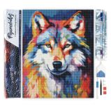 Diamantové malování - Barevný Vlk 40x50cm bez rámu Diamantové malování - Barevný Vlk 40x50cm bez rámu