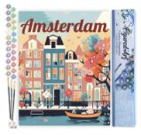 Malování podle čísel - Vintage Amsterdam bez rámu 40x50cm - Kreativní sady a materiály Malování podle čísel - Vintage Amsterdam bez rámu 40x50cm