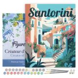 Malování podle čísel - Vintage Rozkvetlé Santorini na rámu 40x50cm - Kreativní sady a materiály Malování podle čísel - Vintage Rozkvetlé Santorini na rámu 40x50cm
