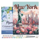 Malování podle čísel - Vintage Rozkvetlý New York na rámu 40x50cm Malování podle čísel - Vintage Rozkvetlý New York na rámu 40x50cm