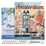 Malování podle čísel - Vintage Amsterdam na rámu 40x50cm
