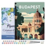 Malování podle čísel - Vintage Budapešť na rámu 40x50cm Malování podle čísel - Vintage Budapešť na rámu 40x50cm