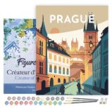 Malování podle čísel - Vintage Praha na rámu 40x50cm