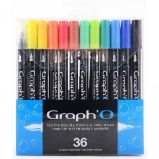 Graph'O brush set oboustranných fixů na vodní bázi, 36ks - Fixy Graph´O brush set oboustranných fixů na vodní bázi, 36ks