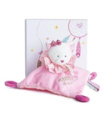 Dárková sada - plyšový muchláček růžová kočka 20 cm - Plyšové hračky Dárková sada - plyšový muchláček růžová kočka 20 cm