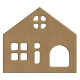 Dřevěný výřez k dekoraci Gomille, 10x9 cm - Domeček 4