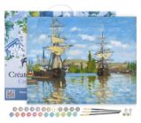 Malování podle čísel - Lodě Na Seině v Rouenu -Claude Monet na rámu 40x50cm - Kreativní sady a materiály Malování podle čísel - Lodě Na Seině v Rouenu -Claude Monet na rámu 40x50cm