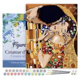 Malování podle čísel - Gustav Klimt Polibek na rámu 40x50cm Malování podle čísel - Gustav Klimt Polibek na rámu 40x50cm