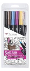 Tombow Oboustranný štětcový fix ABT - speciální komiksová edice 5 ks ABT + 1 ks Fudenosuke Tombow Oboustranný štětcový fix ABT - speciální komiksová edice 5 ks ABT + 1 ks Fudenosuke