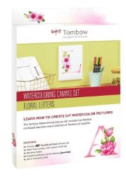 Tombow Sada Watercoloring Canvas Set Floral Letters Tombow Sada Watercoloring Canvas Set Floral Letters