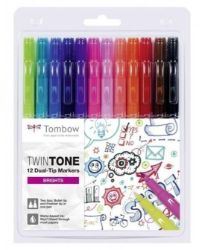 Tombow Sada oboustranných fixů TwinTone - Brights - Fixy Tombow Sada oboustranných fixů TwinTone - Brights