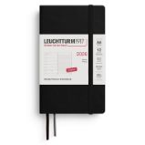 Black, Weekly Planner & Notebook Pocket (A6) 2026, Softcover, English