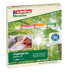 Zvýrazňovač Edding 24 EcoLine, sada 4 ks, neon