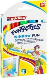 Popisovač Edding Funtastics Window základní barvy, 5 barev