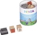 HEYDA Sada dřevěných razítek - statek + koně HEYDA Sada dřevěných razítek - statek + koně