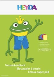HEYDA Blok barevných papírů A4 - žába 10 listů - Papíry a čtvrtky HEYDA Blok barevných papírů A4 - žába 10 listů