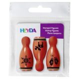 HEYDA Dřevěná razítka kuželky - červené - Dětská razítka HEYDA Dřevěná razítka kuželky - červené