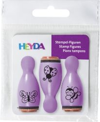 HEYDA Dřevěná razítka kuželky - motýlci HEYDA Dřevěná razítka kuželky - motýlci