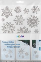 HEYDA samolepky na okna A4 - stříbrné hvězdy 3ks - Kreativní sady a materiály HEYDA samolepky na okna A4 - stříbrné hvězdy 3ks