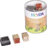HEYDA Sada dřevěných razítek - jaro - Drobné kancelářské potřeby HEYDA Sada dřevěných razítek - jaro
